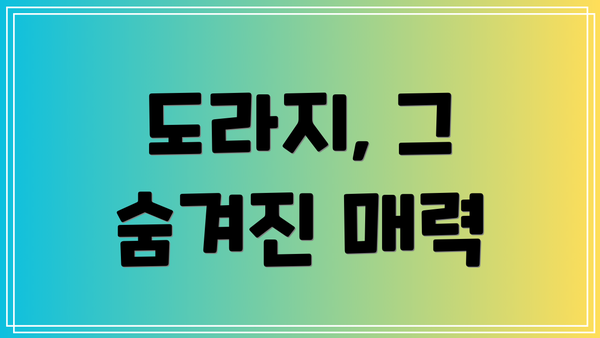 도라지, 그 숨겨진 매력