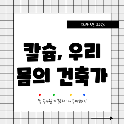 칼슘, 우리 몸의 건축가