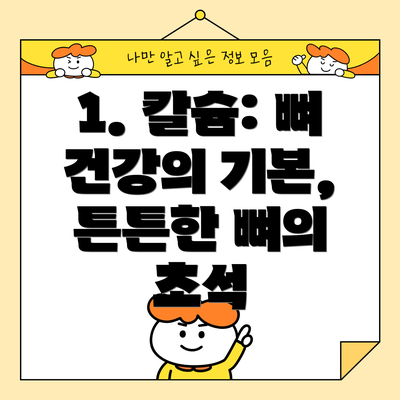 1. 칼슘: 뼈 건강의 기본, 튼튼한 뼈의 초석