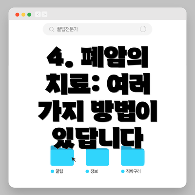 4. 폐암의 치료: 여러 가지 방법이 있답니다