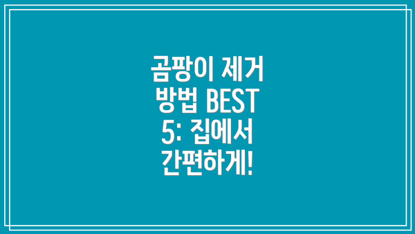 곰팡이 제거 방법 BEST 5: 집에서 간편하게!