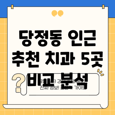 당정동 인근 추천 치과 5곳 비교 분석