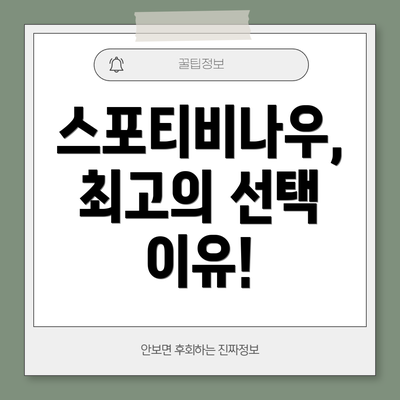 스포티비나우, 최고의 선택 이유!