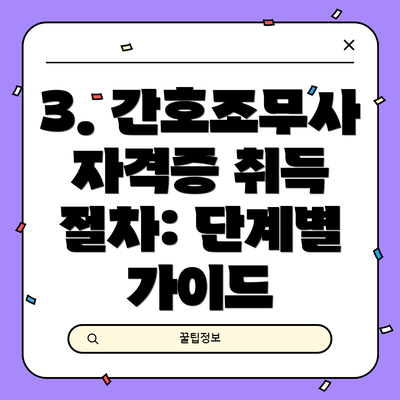 3. 간호조무사 자격증 취득 절차: 단계별 가이드