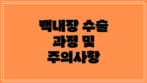 백내장 수술 과정 및 주의사항