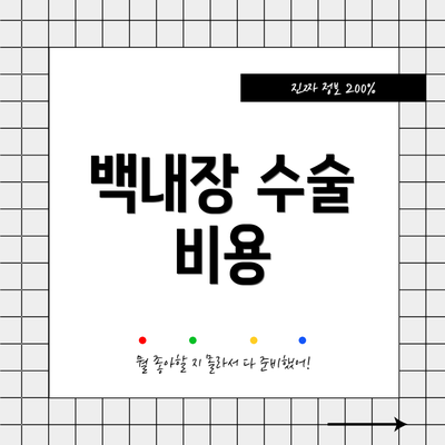 백내장 수술 비용