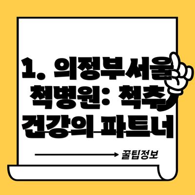 1. 의정부서울척병원: 척추 건강의 파트너