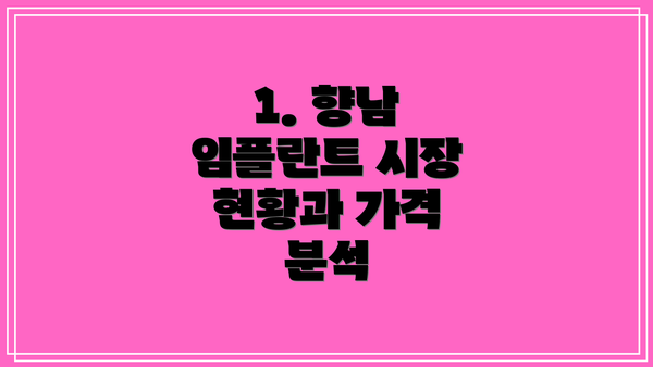 1. 향남 임플란트 시장 현황과 가격 분석