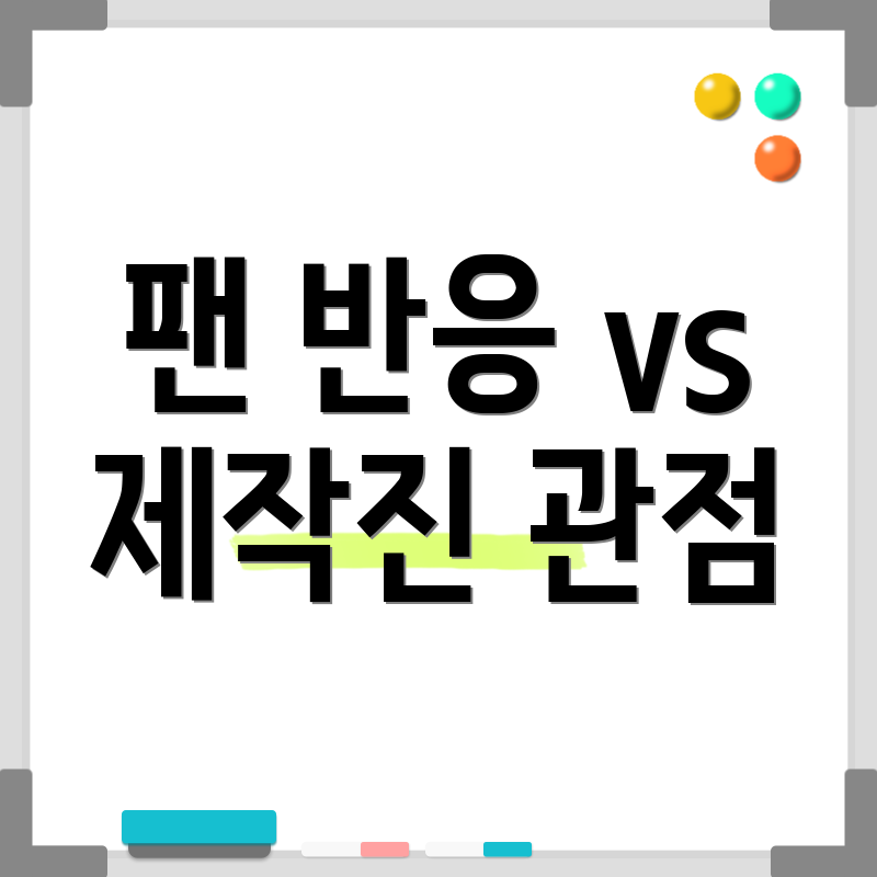 팬 반응 vs 제작진 관점