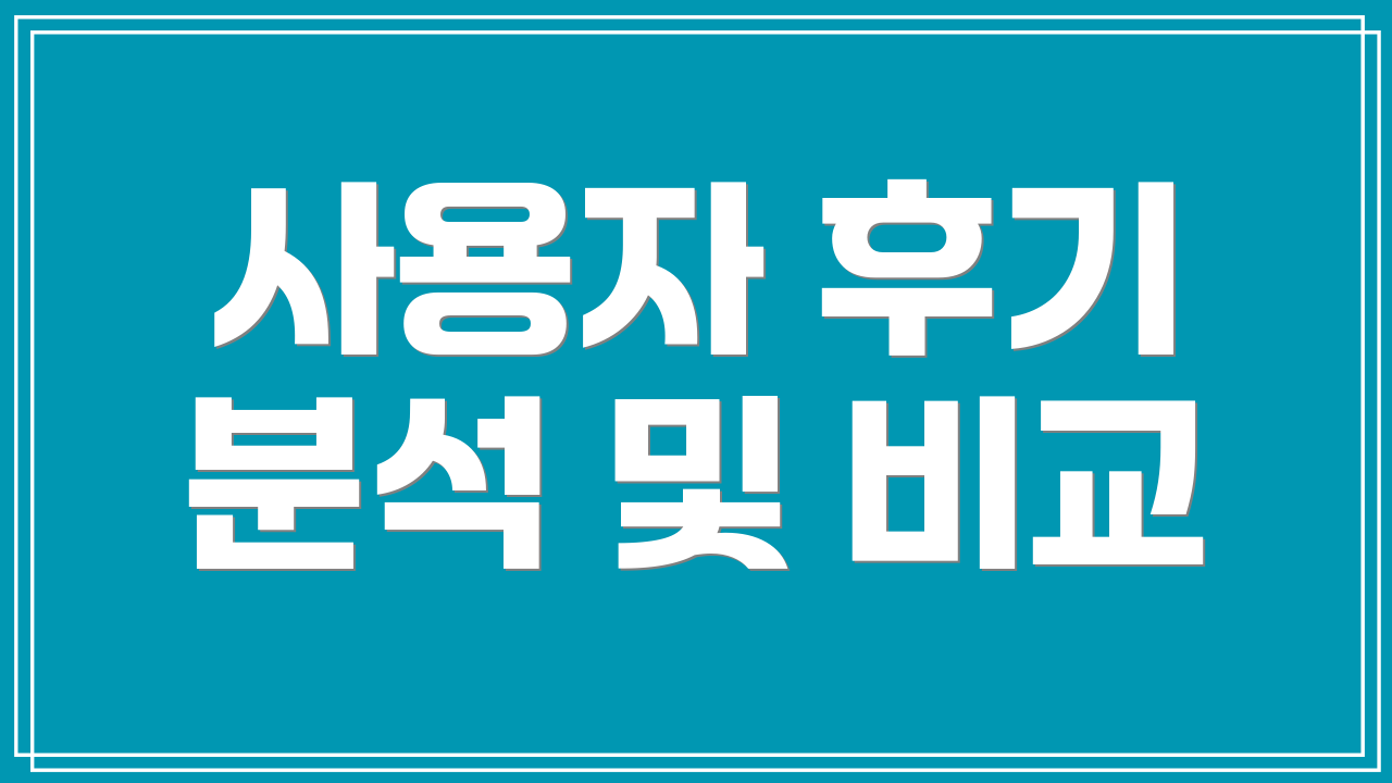 사용자 후기 분석 및 비교