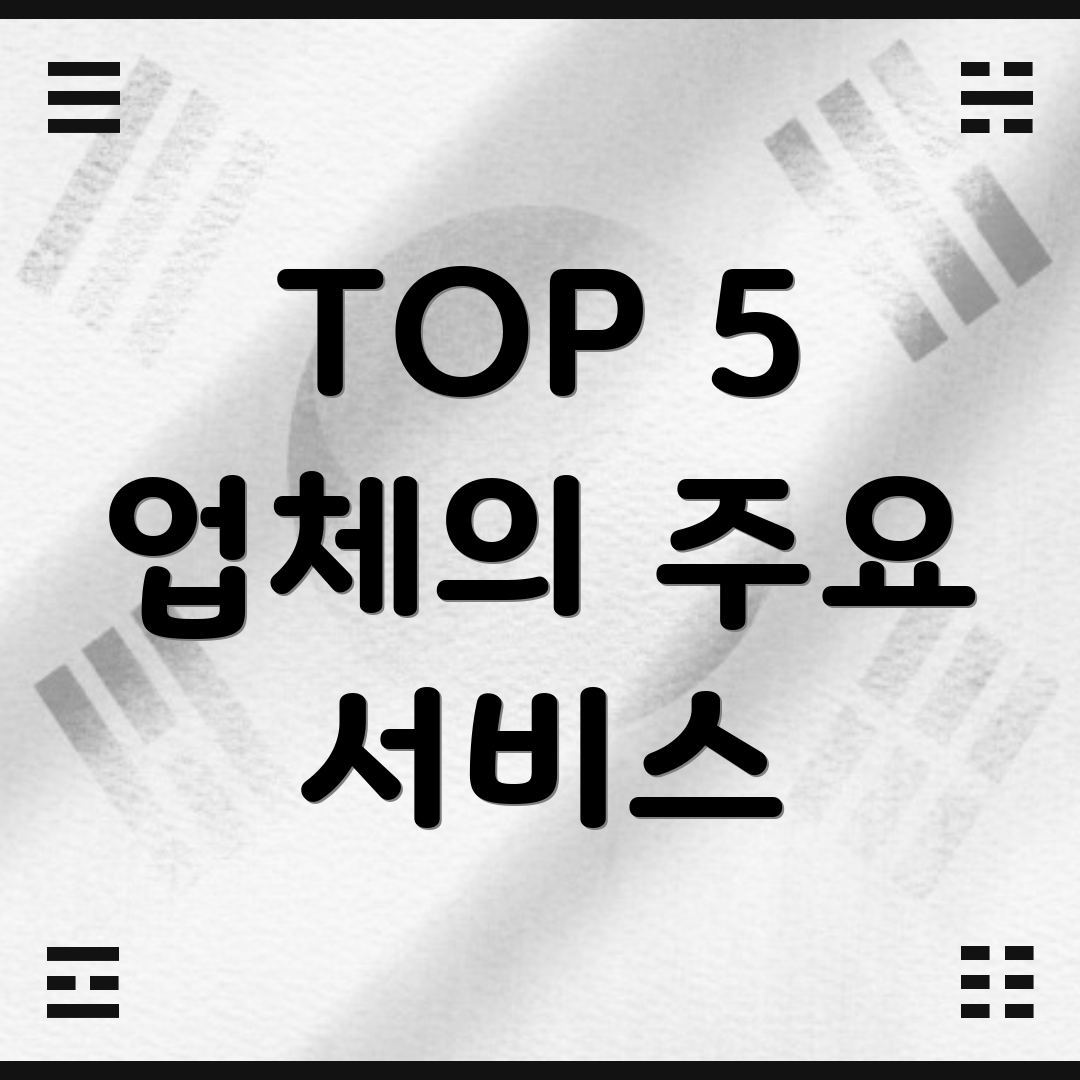 TOP 5 업체의 주요 서비스