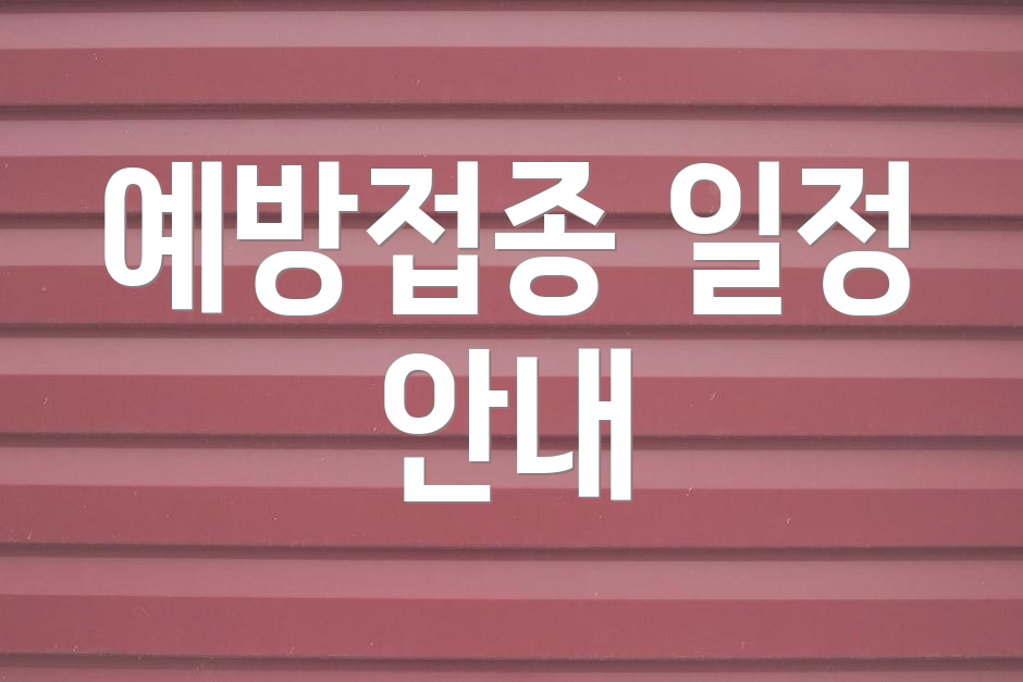 예방접종 일정 안내