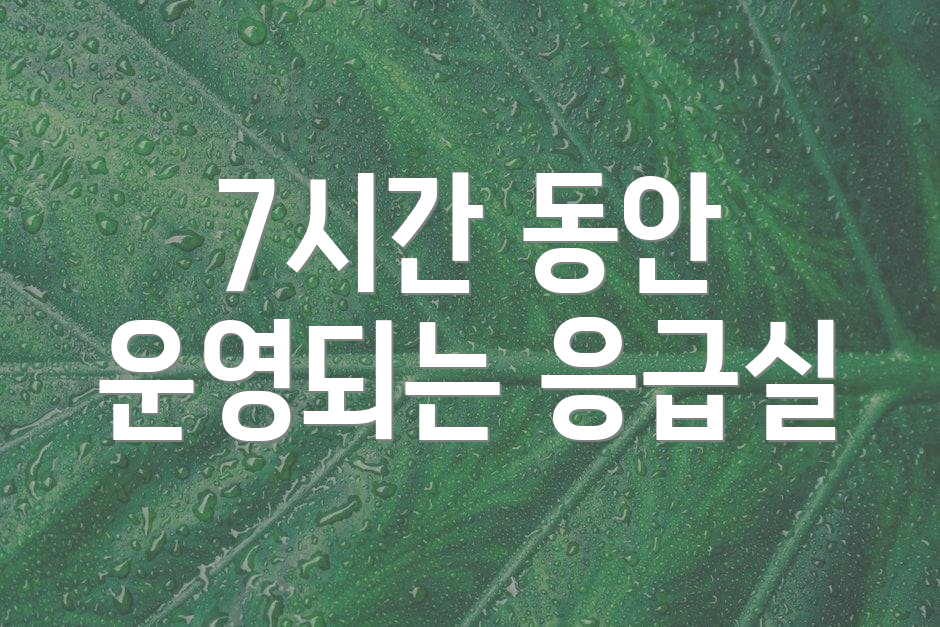 7시간 동안 운영되는 응급실