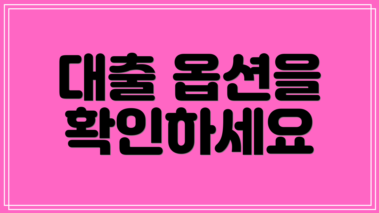 대출 옵션을 확인하세요