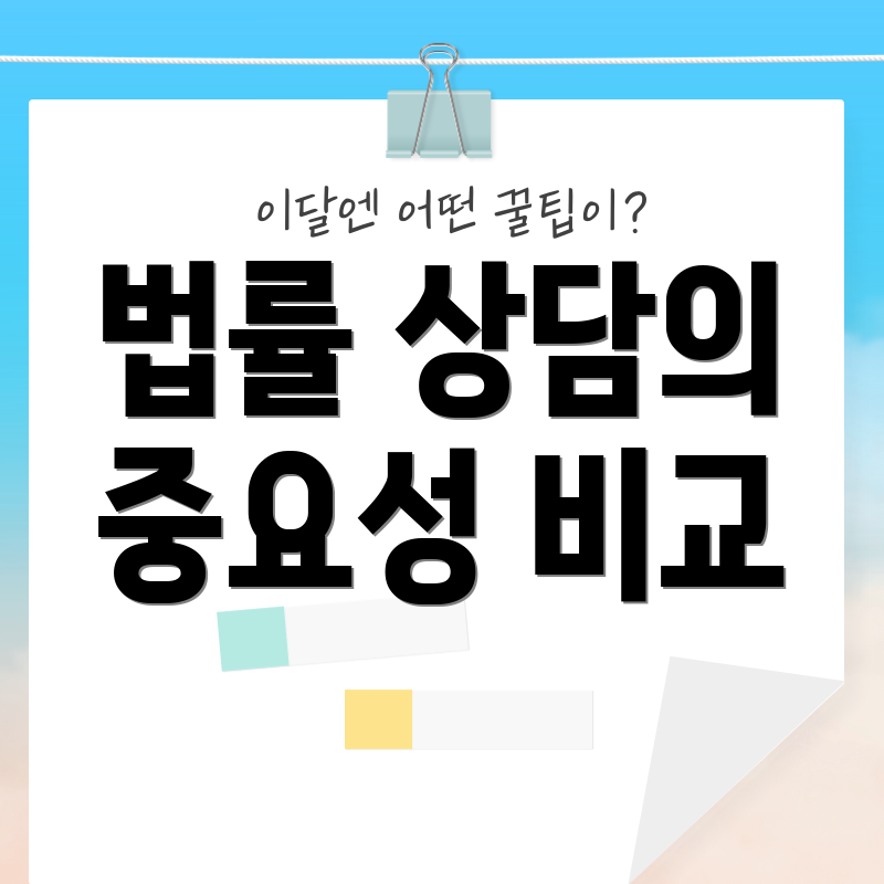 법률 상담의 중요성 비교