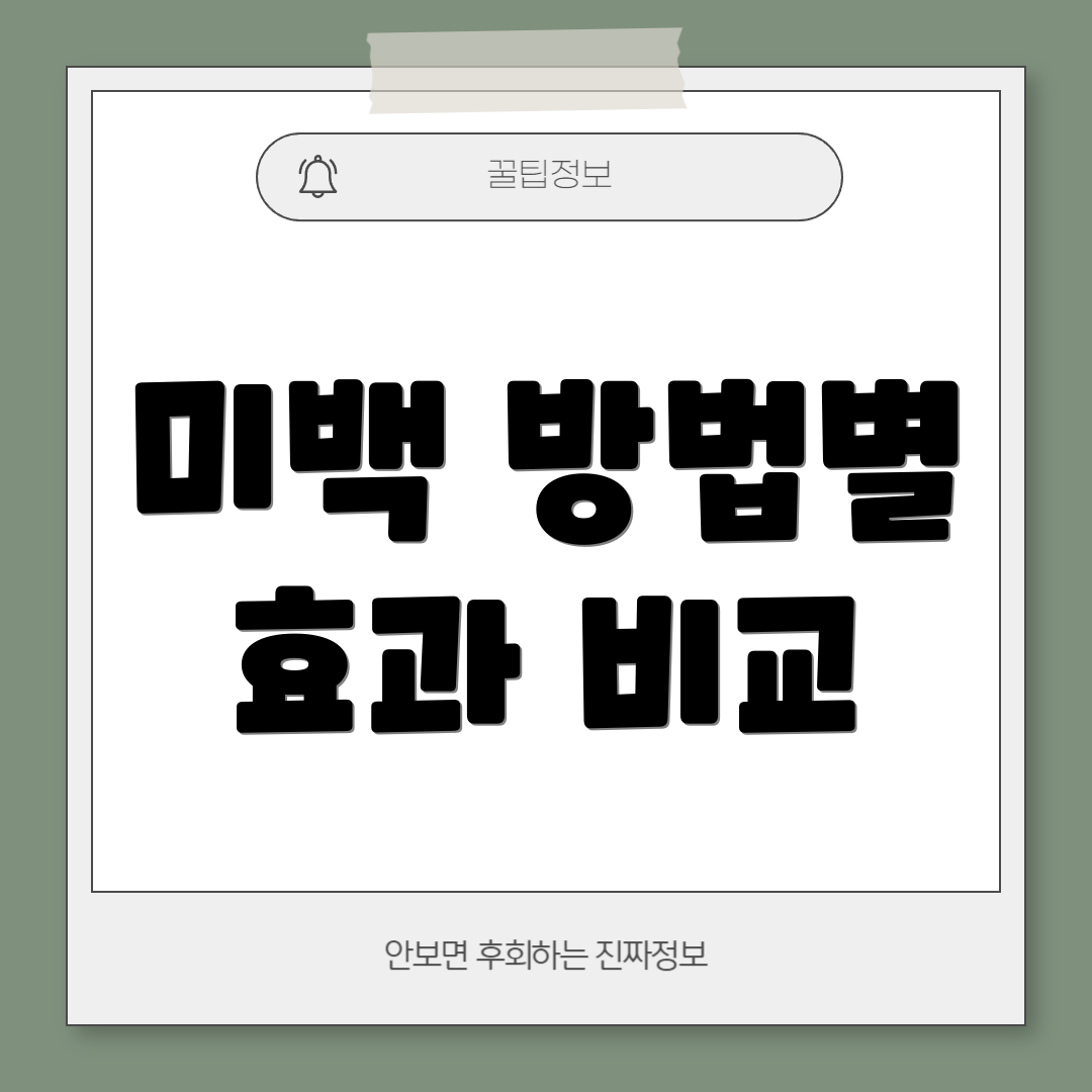 미백 방법별 효과 비교