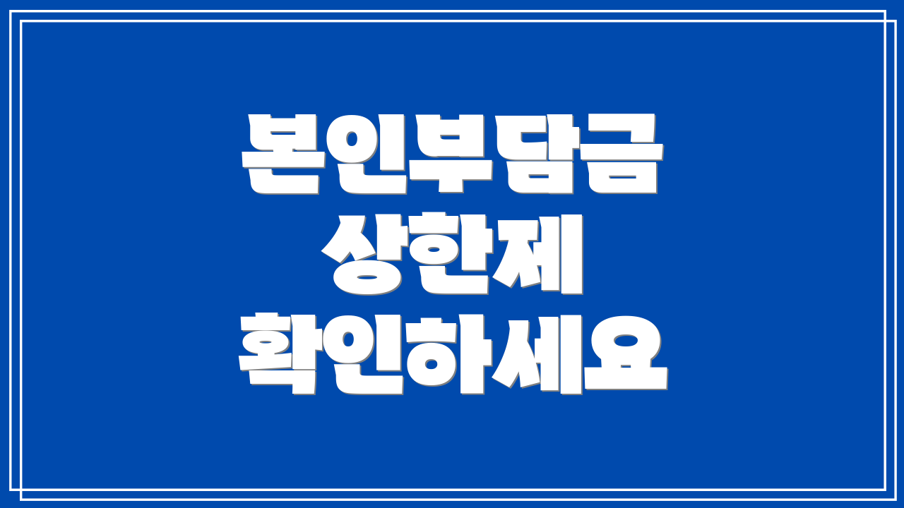 본인부담금 상한제 확인하세요