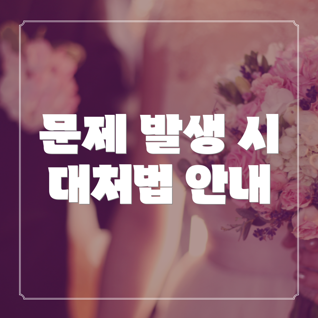 문제 발생 시 대처법 안내