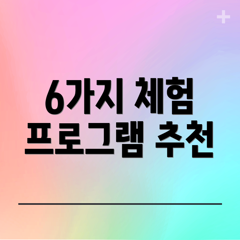 6가지 체험 프로그램 추천