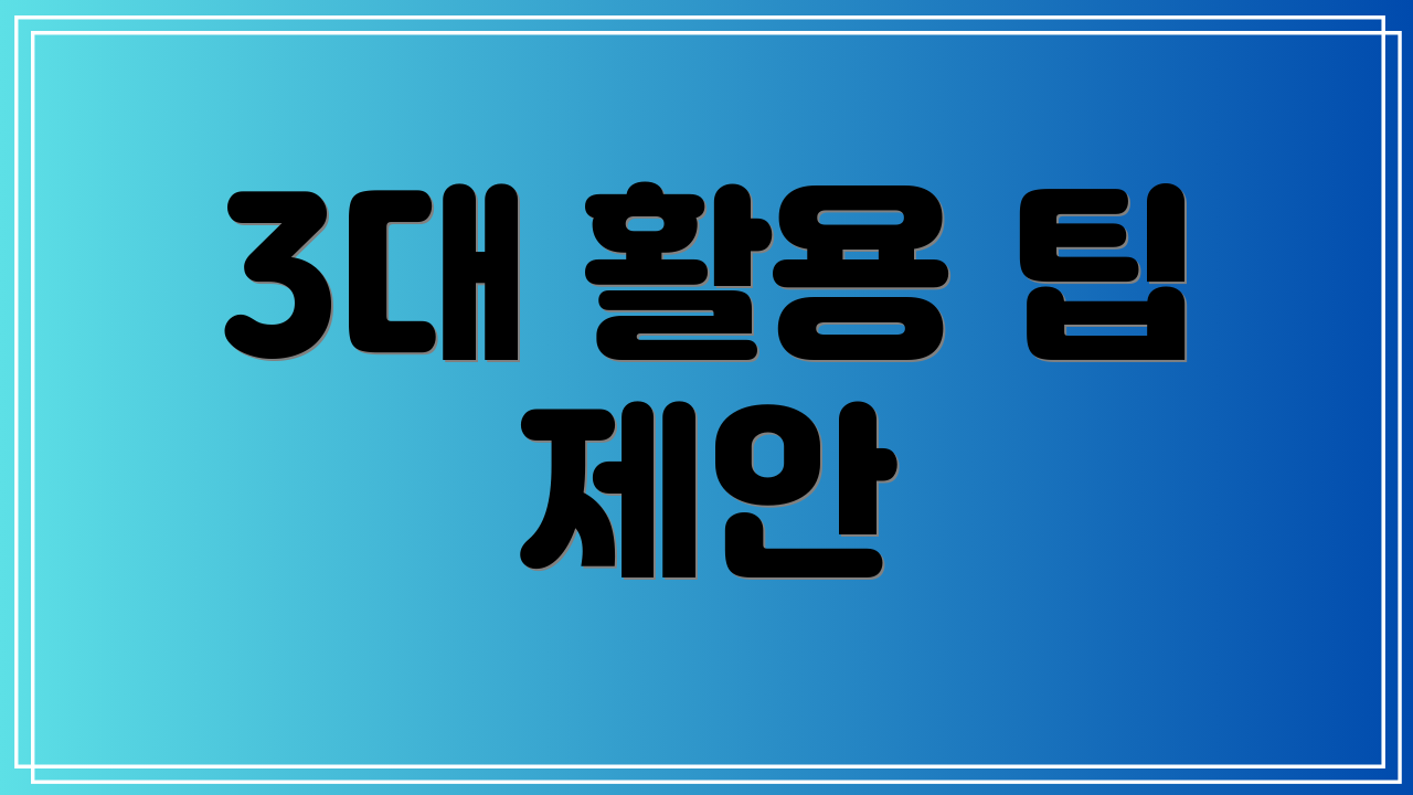 3대 활용 팁 제안