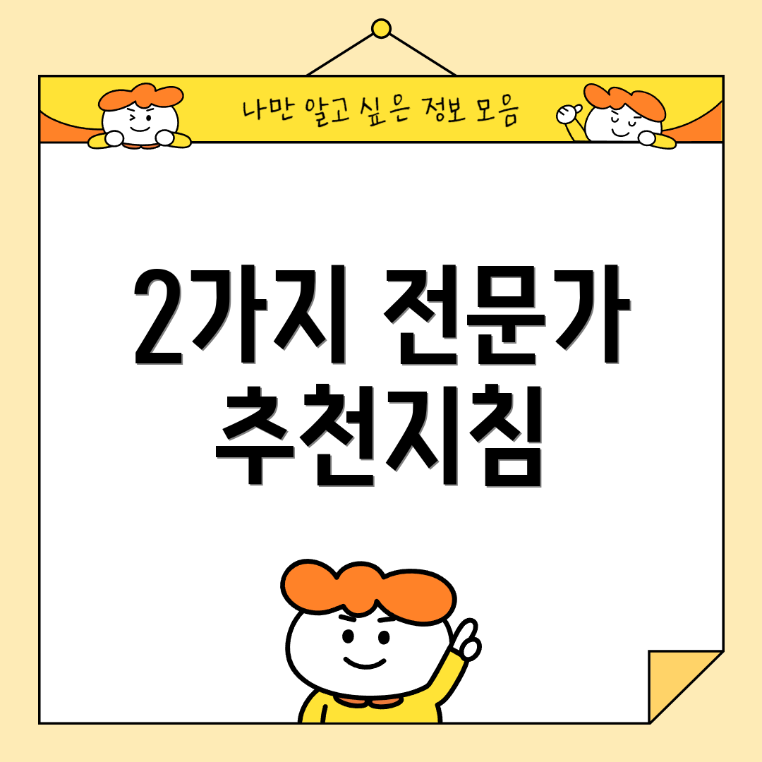 2가지 전문가 추천지침
