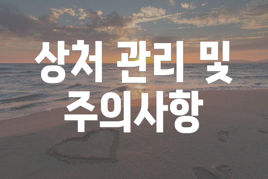 상처 관리 및 주의사항