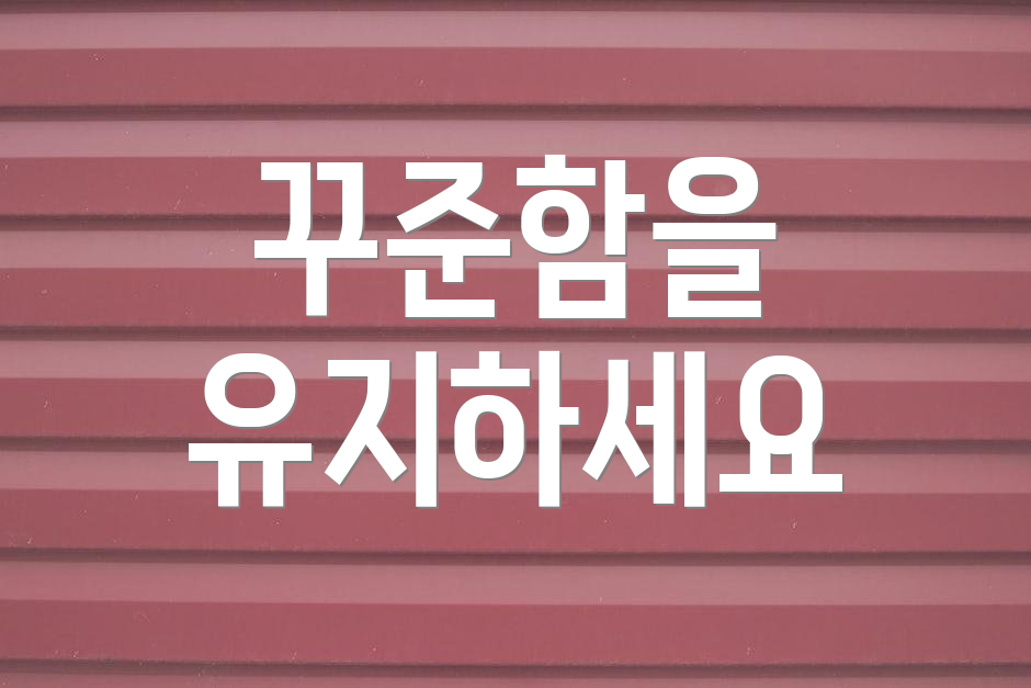 꾸준함을 유지하세요