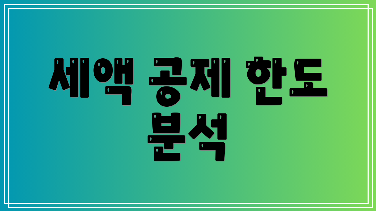 세액 공제 한도 분석