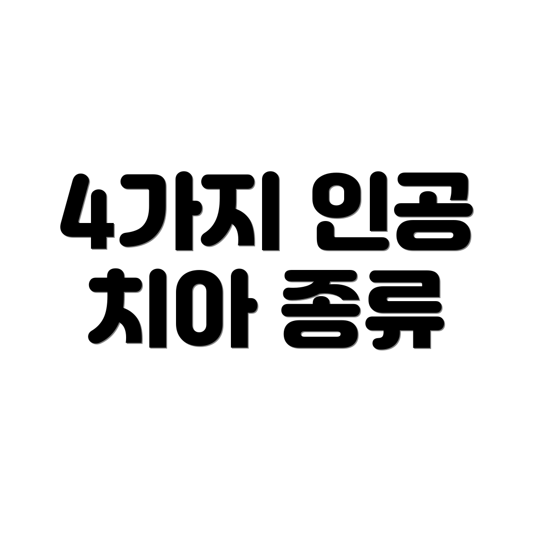 4가지 인공 치아 종류