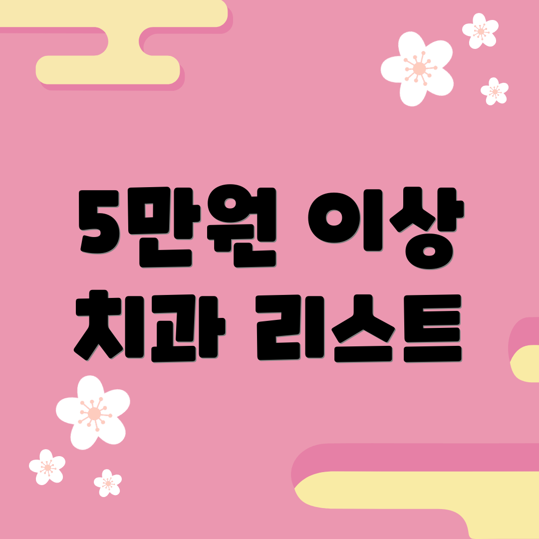 5만원 이상 치과 리스트