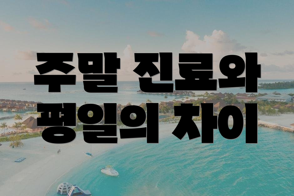 주말 진료와 평일의 차이