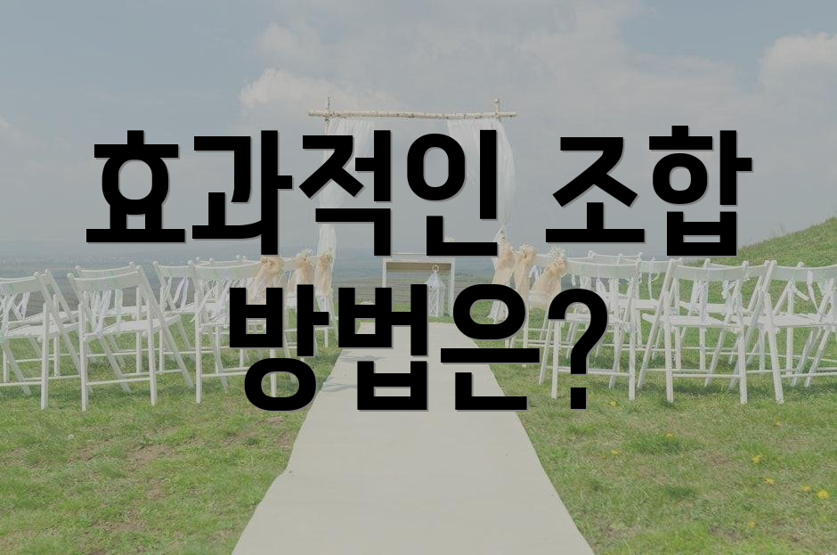 효과적인 조합 방법은?