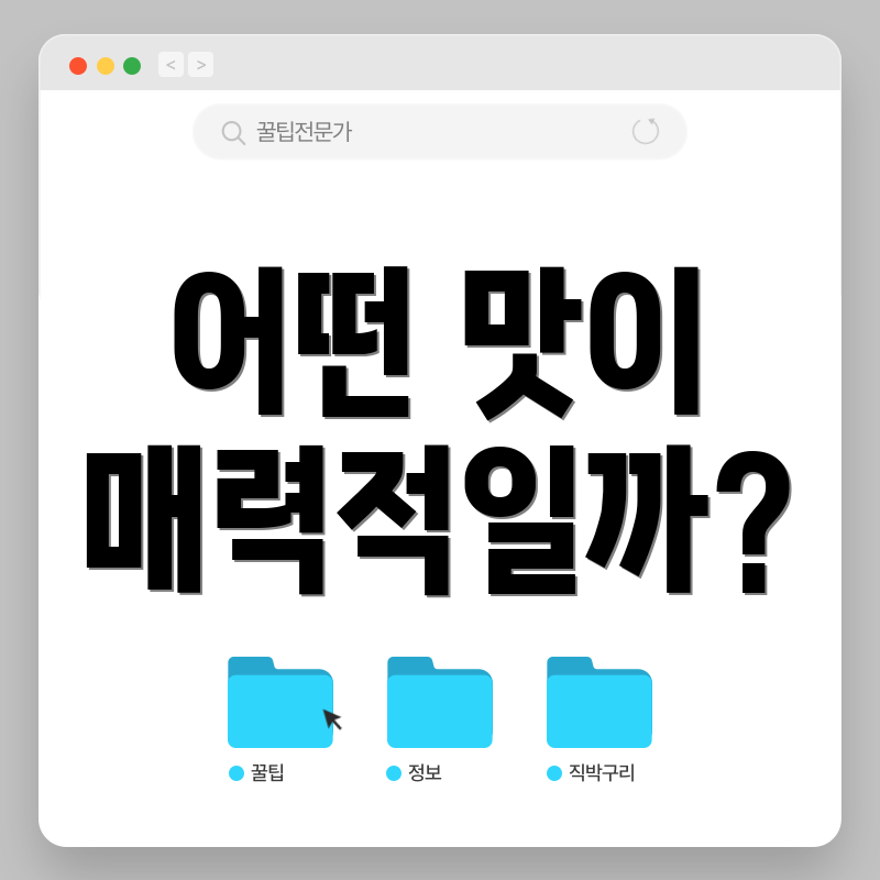 어떤 맛이 매력적일까?