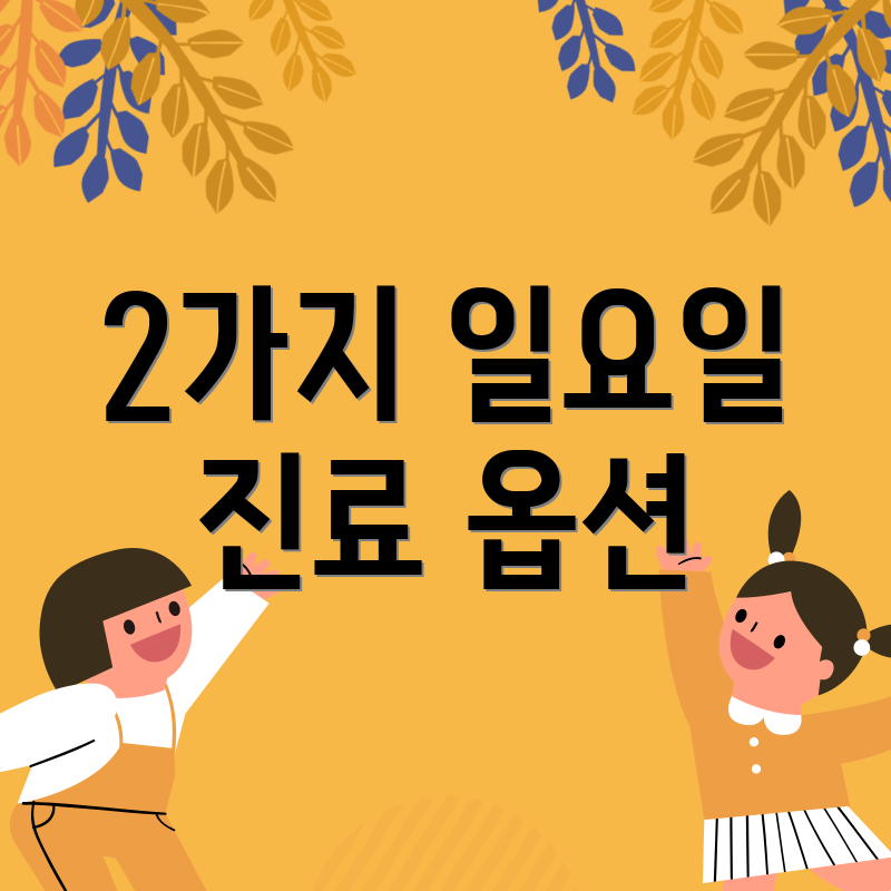 2가지 일요일 진료 옵션