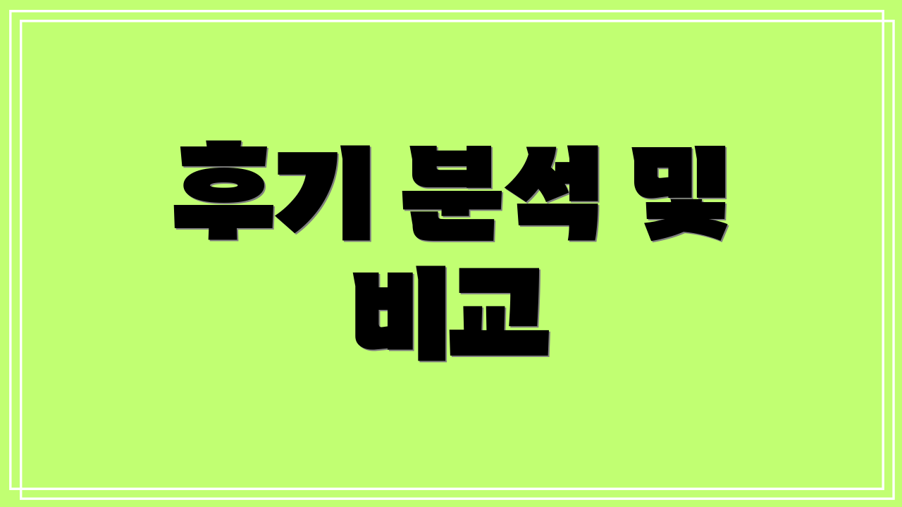 후기 분석 및 비교
