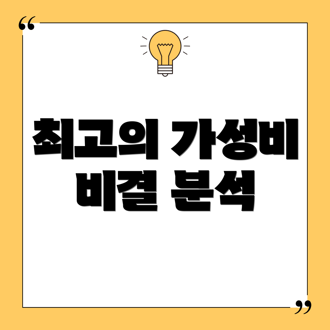 최고의 가성비 비결 분석