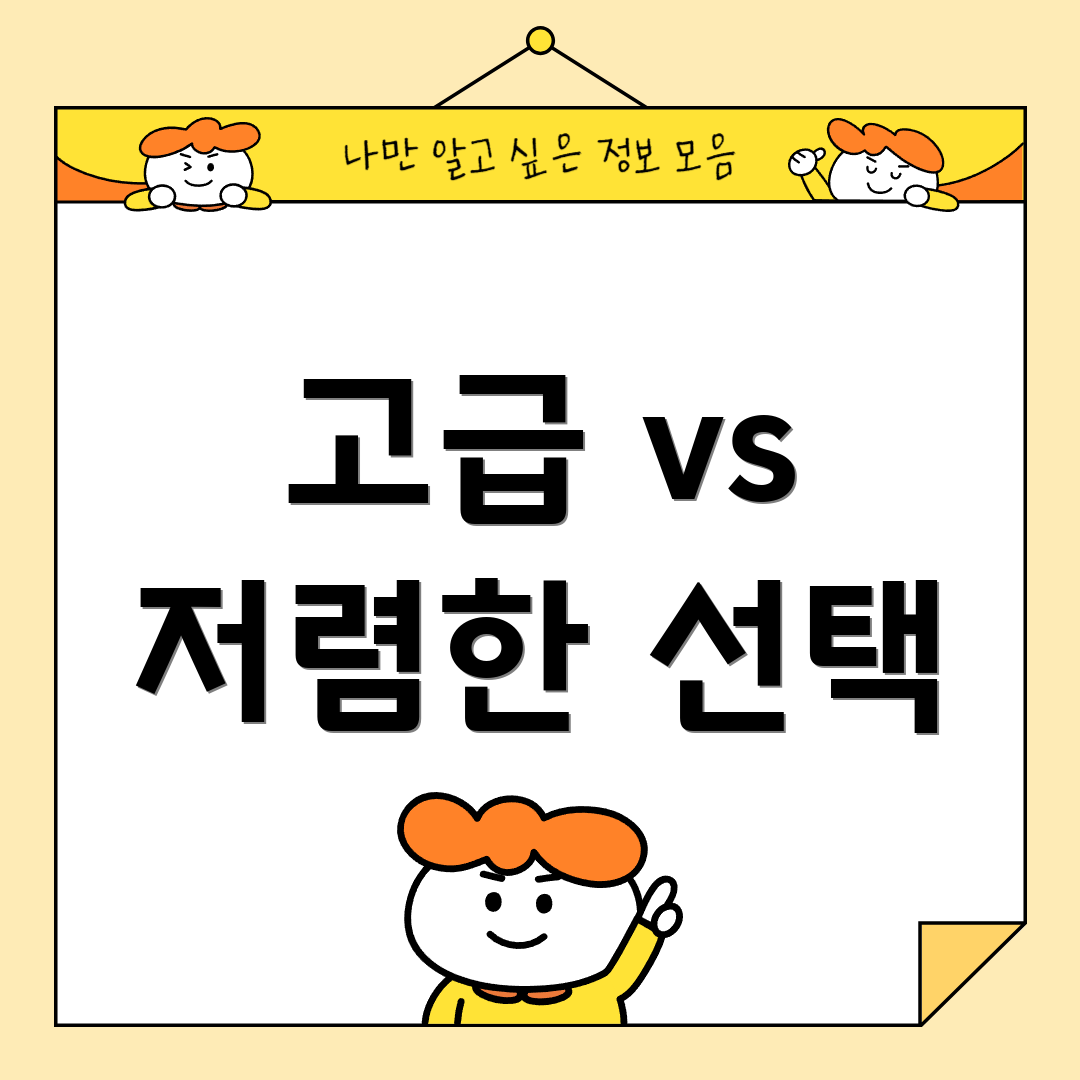 고급 vs 저렴한 선택