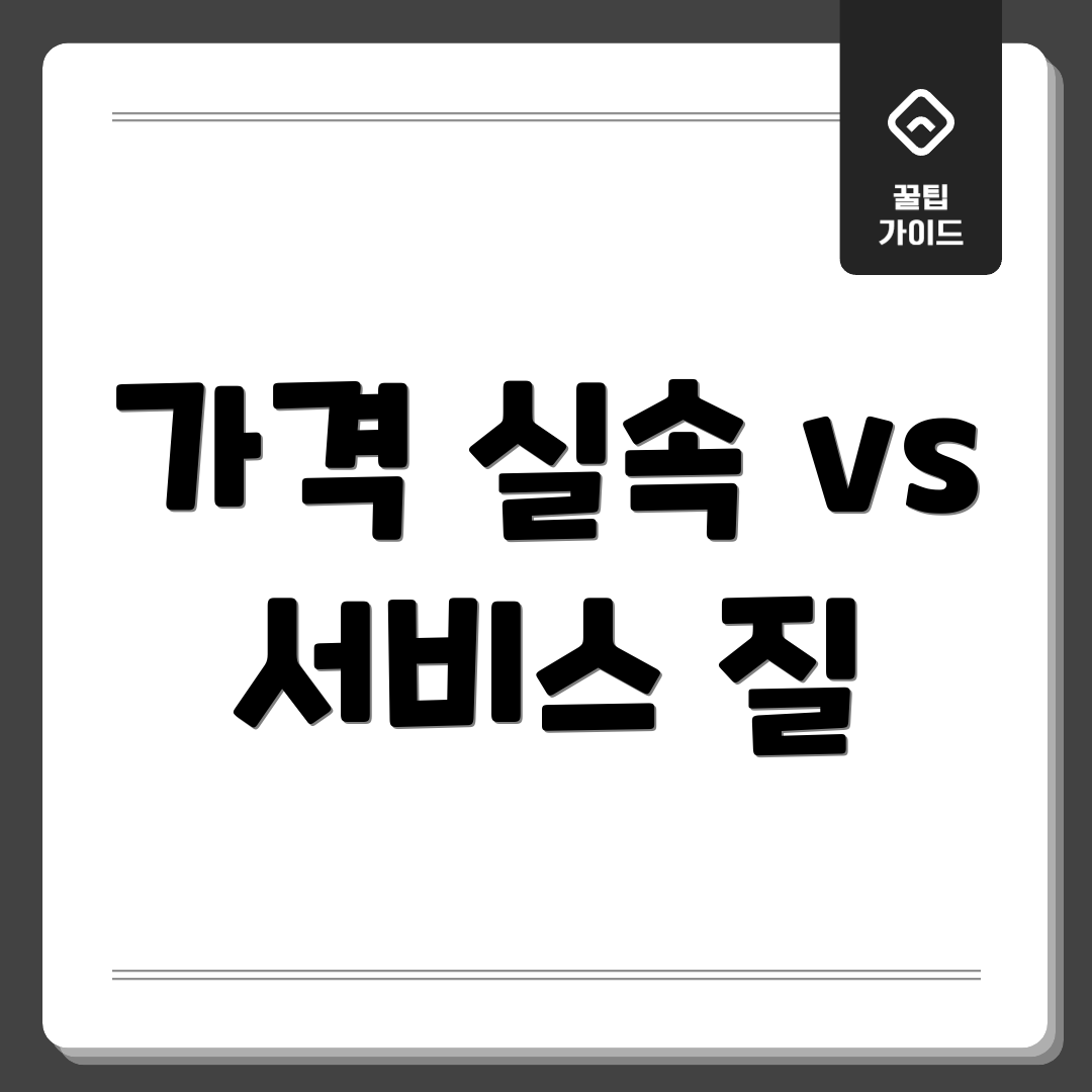 가격 실속 vs 서비스 질