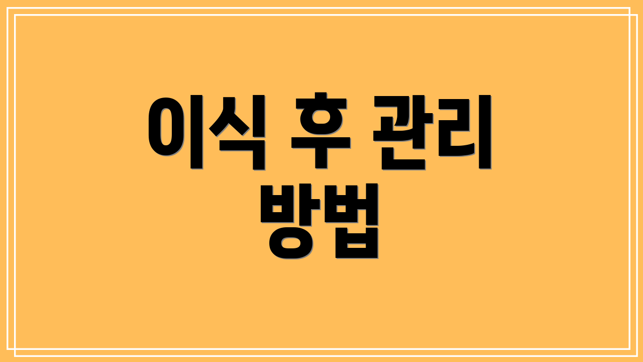 이식 후 관리 방법