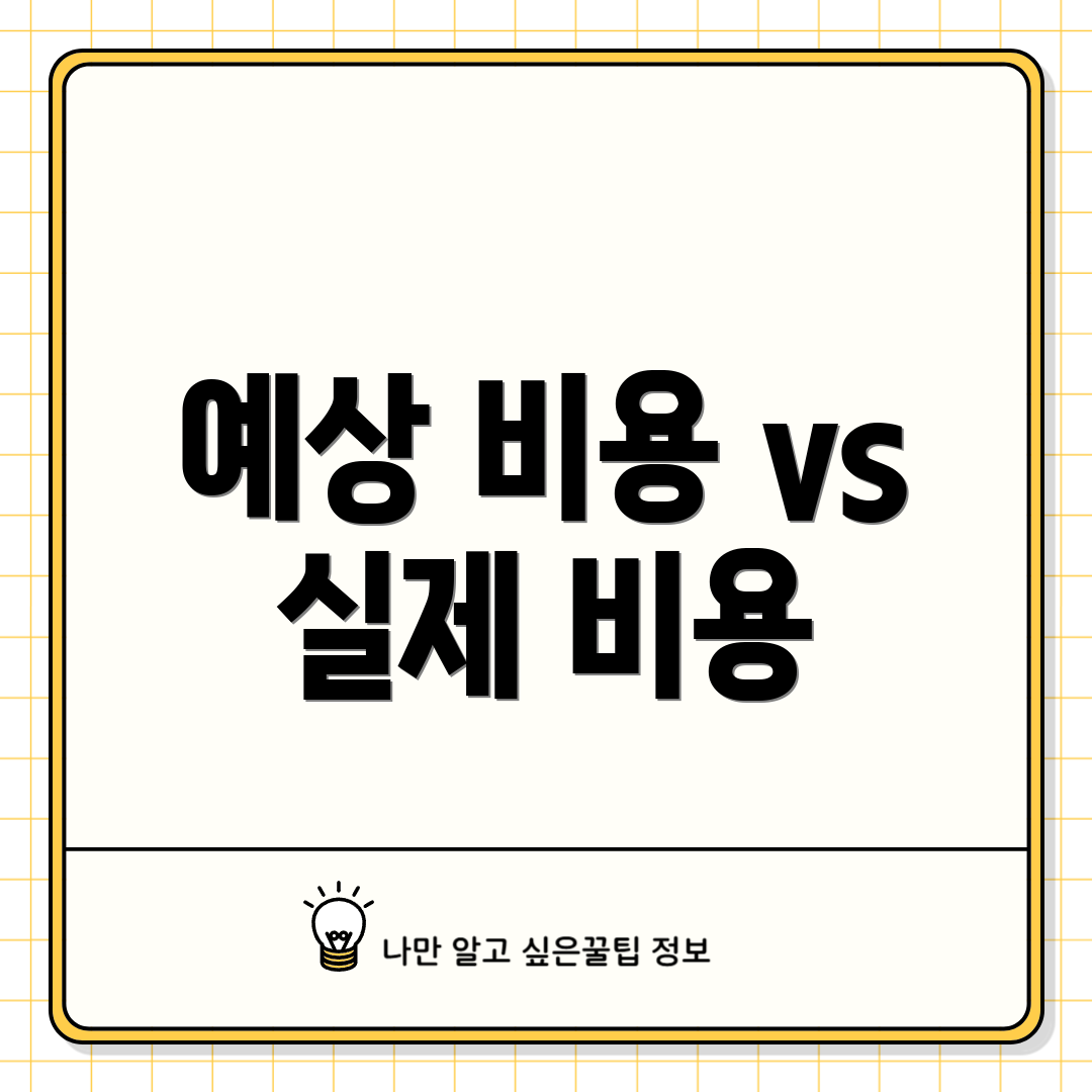 예상 비용 vs 실제 비용