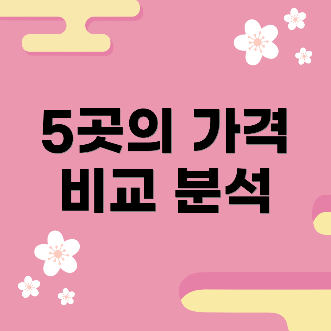 5곳의 가격 비교 분석