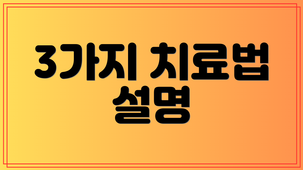 3가지 치료법 설명