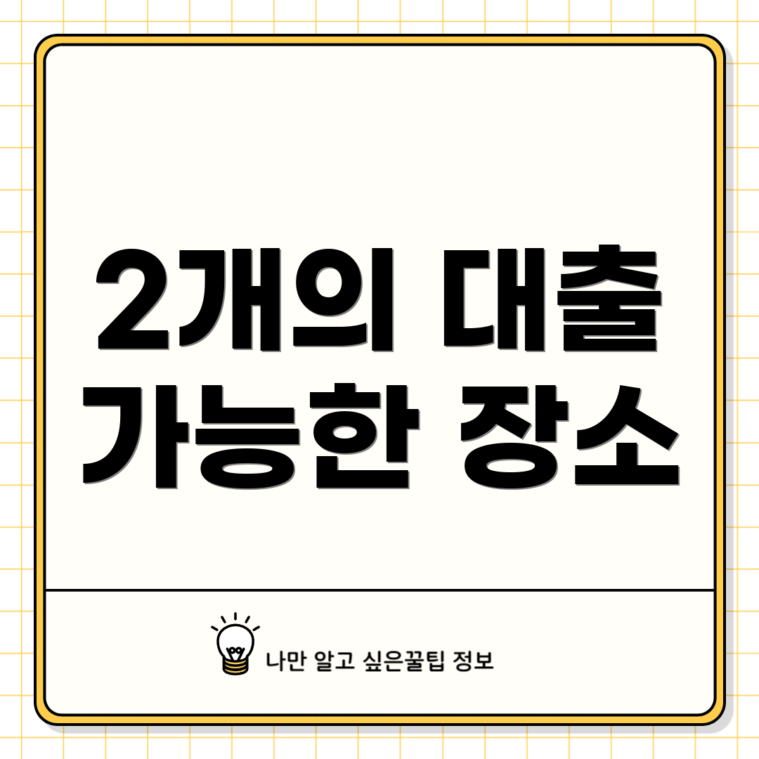 2개의 대출 가능한 장소