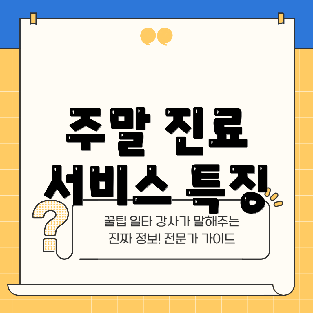 주말 진료 서비스 특징
