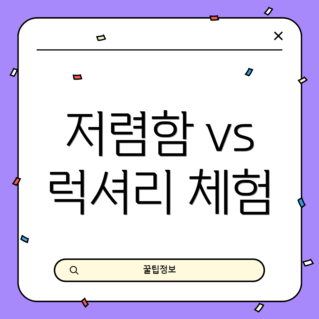 저렴함 vs 럭셔리 체험