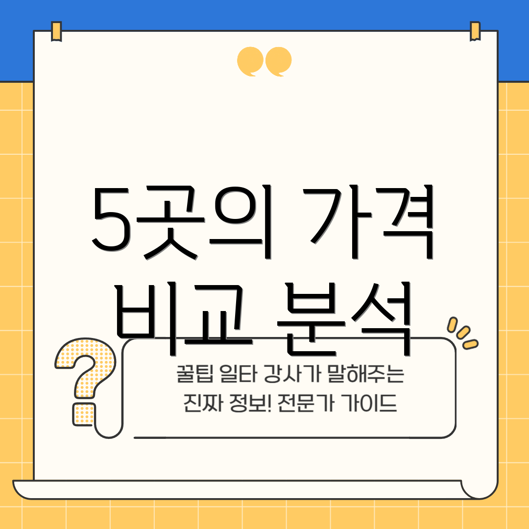 5곳의 가격 비교 분석