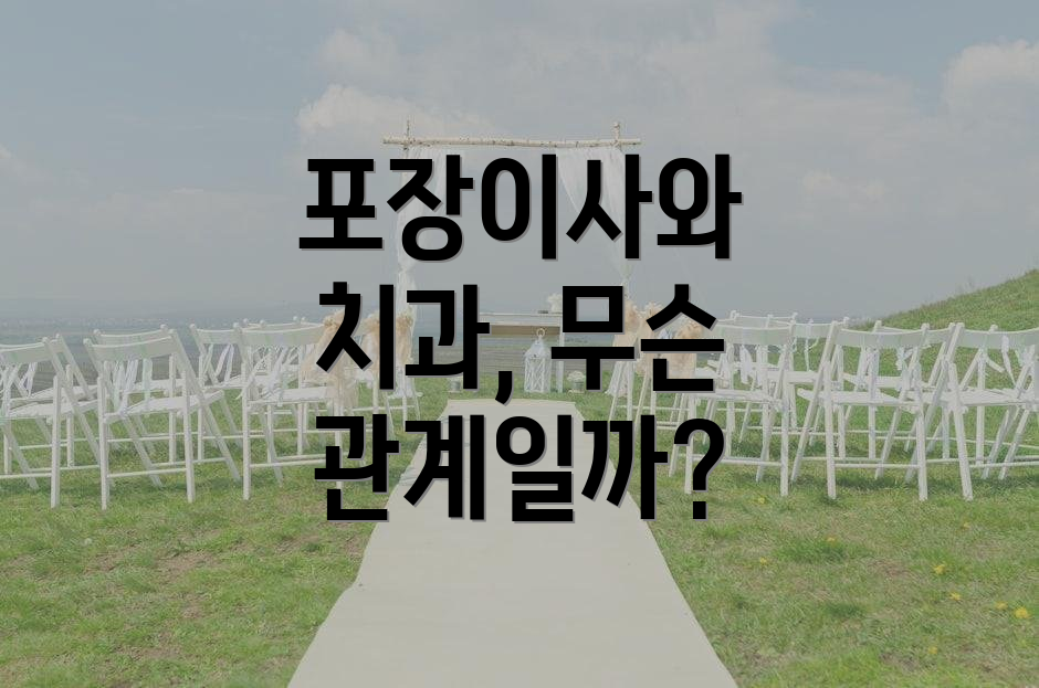 포장이사와 치과, 무슨 관계일까?