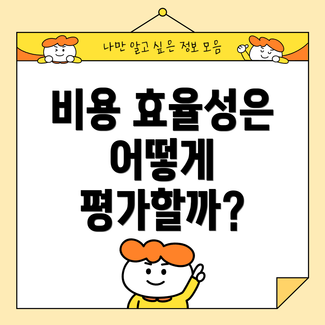 비용 효율성은 어떻게 평가할까?