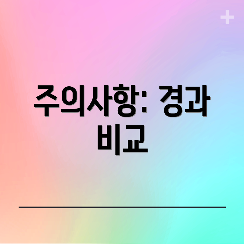 주의사항: 경과 비교
