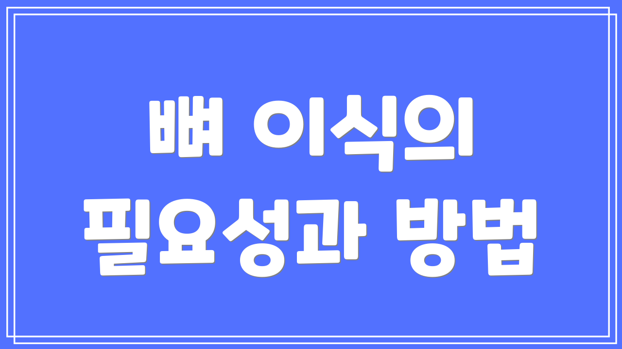 뼈 이식의 필요성과 방법